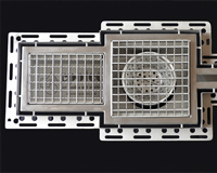 Kastenrinne mit umlaufenden Fliesenwinkel für Kunstharzbeschichtungen und Verguss der Abflüsse mit wartungsfreier Fuge